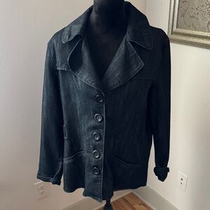 Baccini Women's blue Denim Jacket button up blazer Sz‎ XL